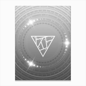 Geometric Glyph in White and Silver with Sparkle Array n.0270 Canvas Print