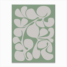 Green Botanical Swirl 1 Canvas Print