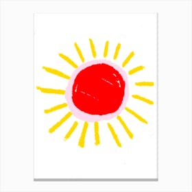 Bright colourful hot shining happy sun Canvas Print