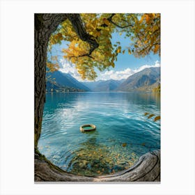 Autumn Lake In Switzerland Canvas Print