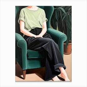 Woman Sitting In A Chair 4 Canvas Print