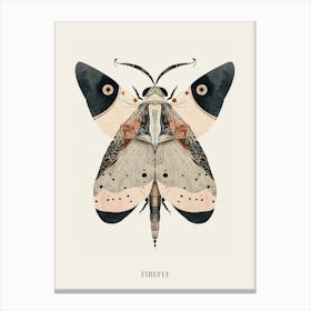 Colourful Insect Illustration Firefly 15 Poster Canvas Print