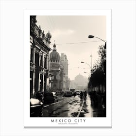 Poster Of Mexico City, Black And White Analogue Photograph 1 Canvas Print