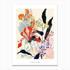 Colourful Flower Illustration Poster Coral Bells 4 Canvas Print