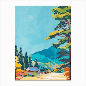 Mount Koya Koyasan 1 Colourful Illustration Canvas Print