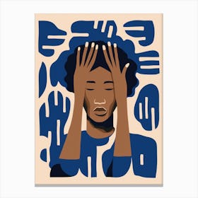 Black Woman With Hands On Her Head Canvas Print