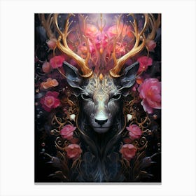 Floral Fantasy Deer Canvas Print