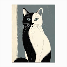 Black And White Cat Canvas Print Canvas Print