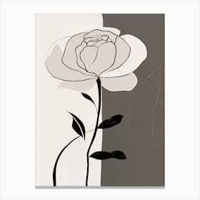 Rose Line Art Abstract 5 Canvas Print