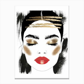 Gold And Black Makeup 4 Canvas Print