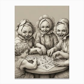 Default Draw Me Funny A Group Of Peonies Playing Poker Betting 0 Canvas Print