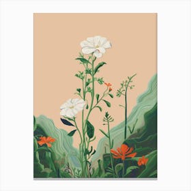 Boho Wildflower Painting White Campion 1 Canvas Print