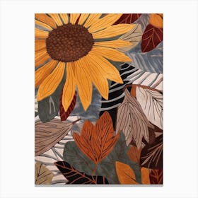Fall Botanicals Sunflower 2 Canvas Print