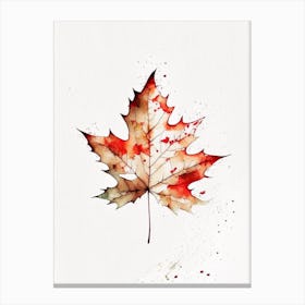 Sugar Maple Leaf Minimalist Watercolour 2 Canvas Print