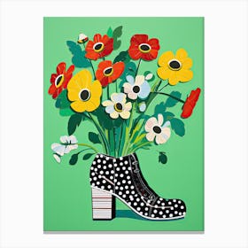 Sneaker Garden Delight: Whimsical Flowers Canvas Print