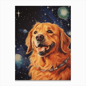 Golden Retriever In Space Canvas Print