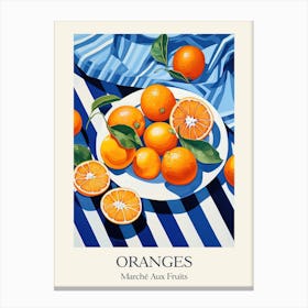 Marche Aux Fruits Oranges Fruit Summer Illustration 1 Canvas Print