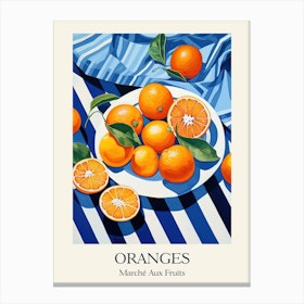 Marche Aux Fruits Oranges Fruit Summer Illustration 1 Canvas Print