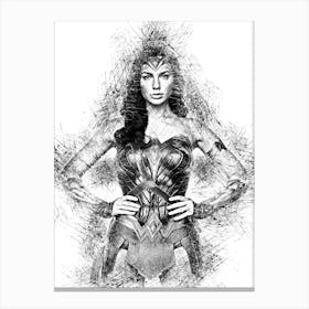 Gal Gadot Wonder Woman Drawing Canvas Print