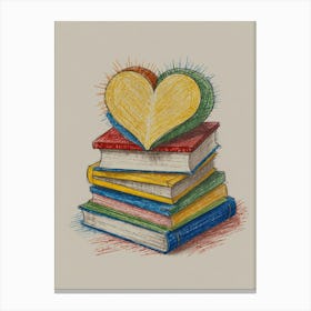 Heart Of Books 1 Canvas Print