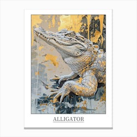 Alligator Precisionist Illustration 1 Poster Canvas Print