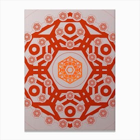 Geometric Abstract Glyph Circle Array in Tomato Red n.0036 Canvas Print