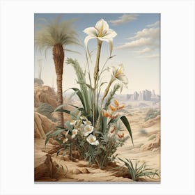 Chinese Sacred Lily  Flower Victorian Style 2 Canvas Print