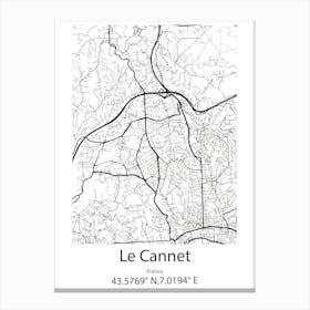 Le Cannet,France Minimalist Map Canvas Print