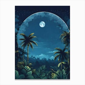 Moonlight In The Jungle Canvas Print