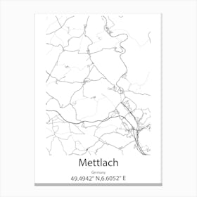 Mettlach,Germany Minimalist Map Canvas Print