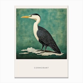 Ohara Koson Inspired Bird Painting Cormorant 4 Poster Canvas Print