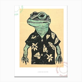 Lizard In A Floral Shirt Block 2 Poster Canvas Print
