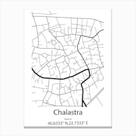 Chalastra,Greece Minimalist Map Canvas Print