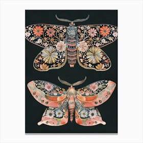 Nocturnal Butterfly William Morris Style 2 Canvas Print