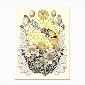 Beehive With Flowers 7 Vintage Canvas Print