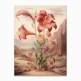 Chinese Sacred Lily  Flower Victorian Style 3 Canvas Print