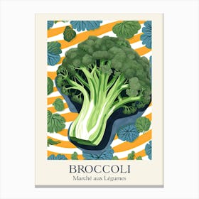 Marche Aux Legumes Broccoli Summer Illustration 4 Canvas Print