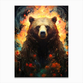 Bear In Flames Canvas Print