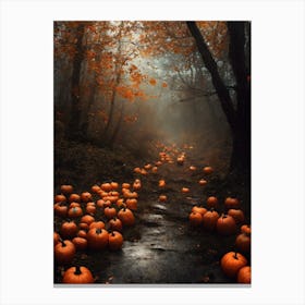 Pumpkins In The Woods Canvas Print