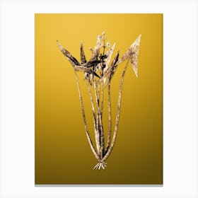 Gold Botanical Arrowhead on Mango Yellow Canvas Print