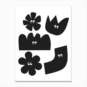 Friendly Shapes B&W Canvas Print