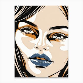 Woman Portrait Face Pop Art (30) Canvas Print
