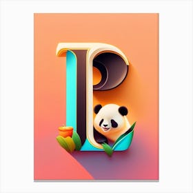 P  Panda, Letter, Alphabet Pop Art Matisse Canvas Print