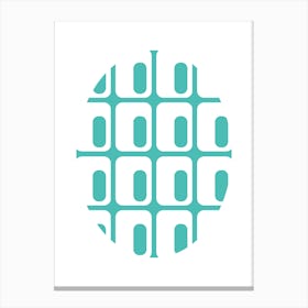 Retro Aqua And White Circle Architecture Canvas Print