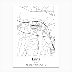 Enns,Austria Minimalist Map Canvas Print