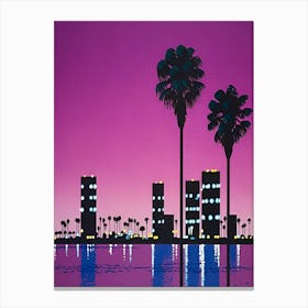 Hiroshi Nagai - City Pop At Night, Vaporwave Canvas Print