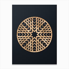Abstract Geometric Gold Glyph on Dark Teal n.0047 Canvas Print
