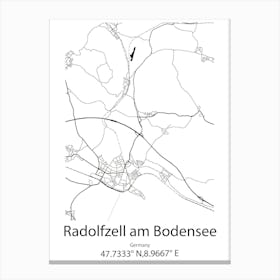 Radolfzell Am Bodensee,Germany Minimalist Map Canvas Print