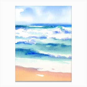 Mooloolaba Beach 2, Australia Watercolour Canvas Print