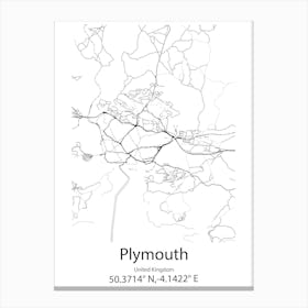 Plymouth,United Kingdom Minimalist Map Toile